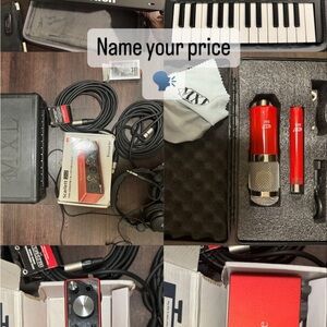 Red Computer Microphone for Media